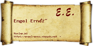 Engel Ernő névjegykártya